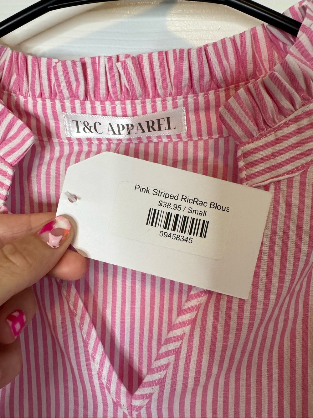 Pink Striped RicRac Blouse - Picture 5 of 6